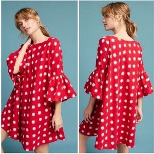 Anthropologie Red Polka Dot Dress
